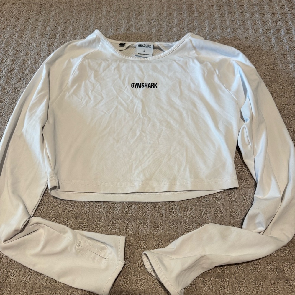 Gymshark Women's Light Gray Long Sleeve Tee
